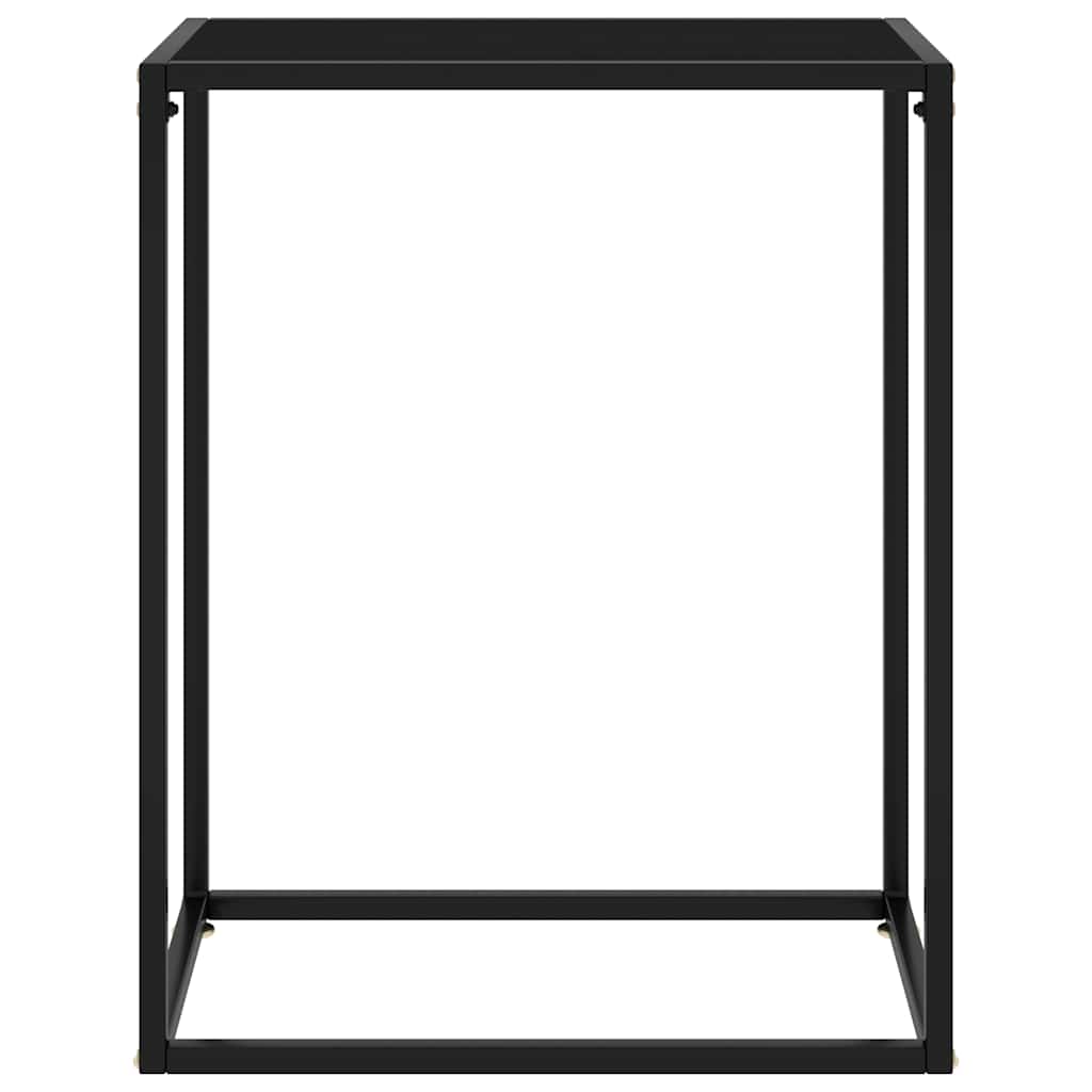 Tavolo Consolle Nero 60x35x75 cm in Vetro Temperato