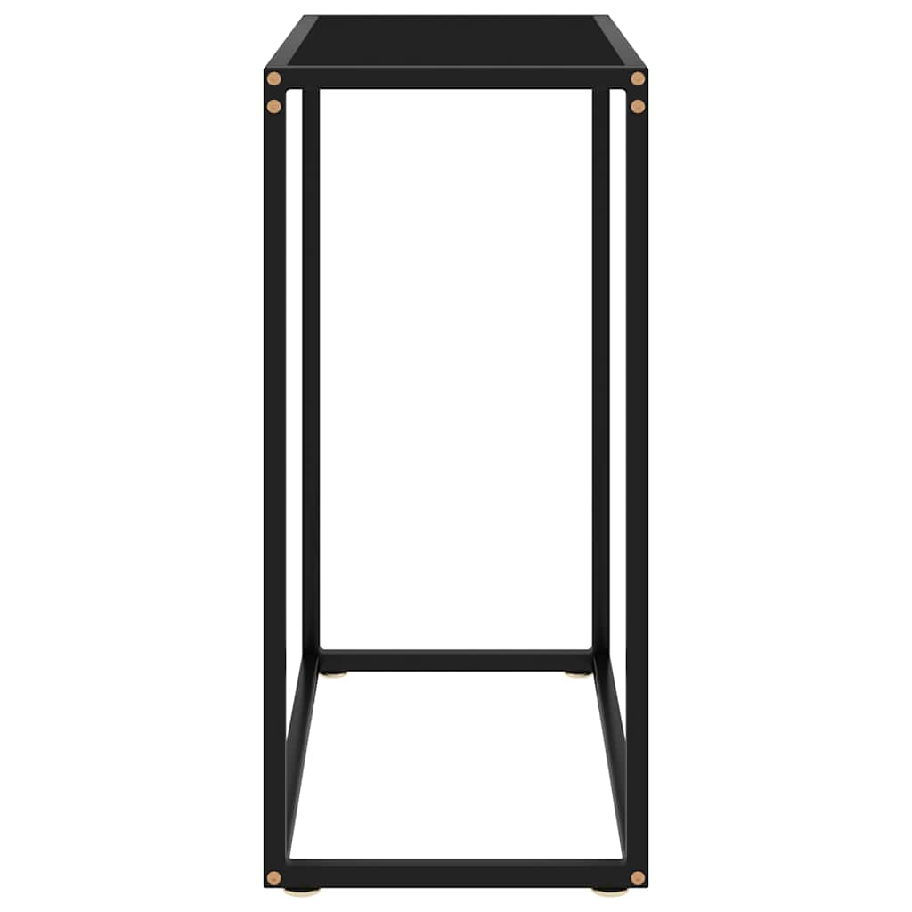 Tavolo Consolle Nero 60x35x75 cm in Vetro Temperato