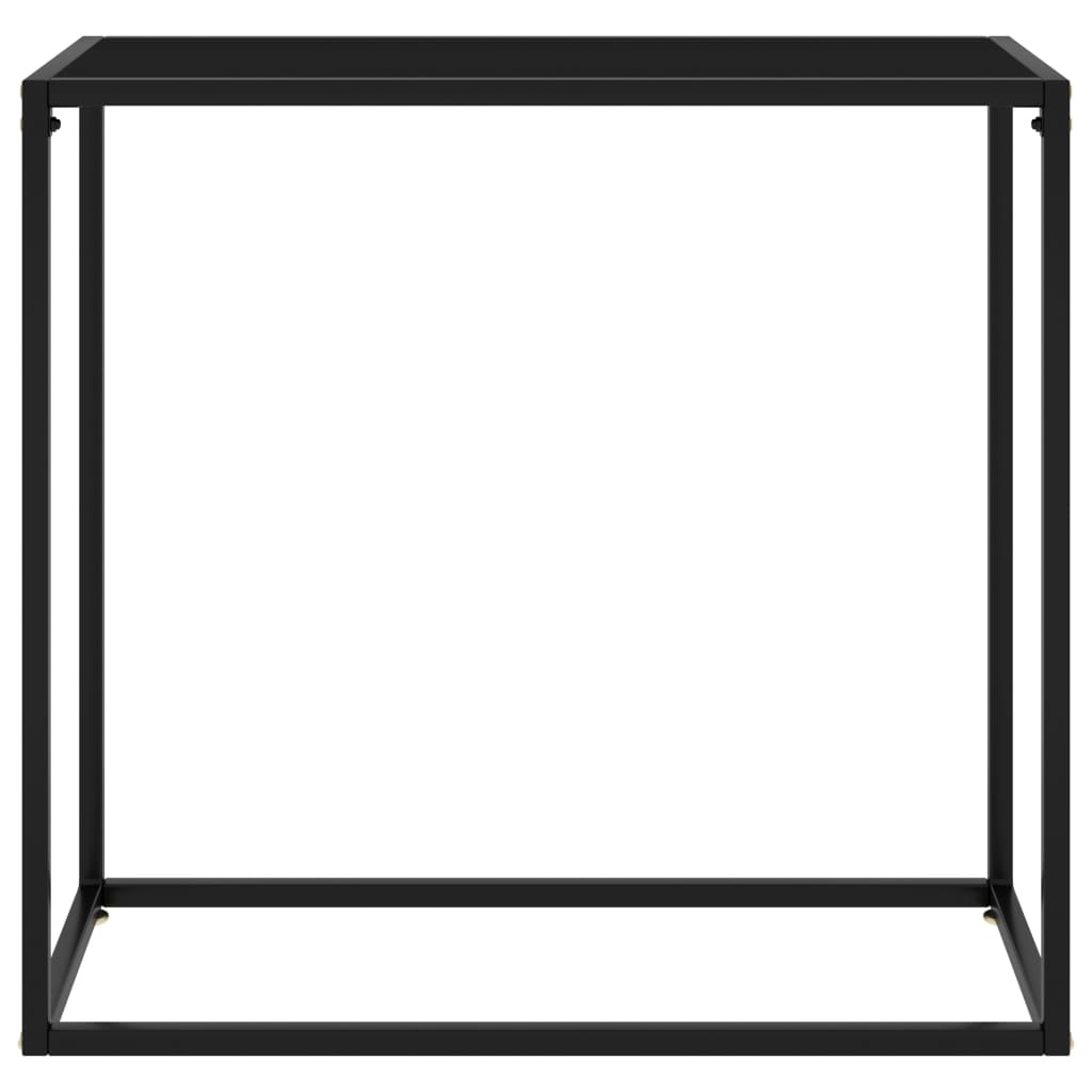 Tavolo Consolle Nero 80x35x75 cm in Vetro Temperato