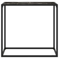 Tavolo Consolle Nero 80x35x75 cm in Vetro Temperato