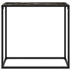 Tavolo Consolle Nero 80x35x75 cm in Vetro Temperato