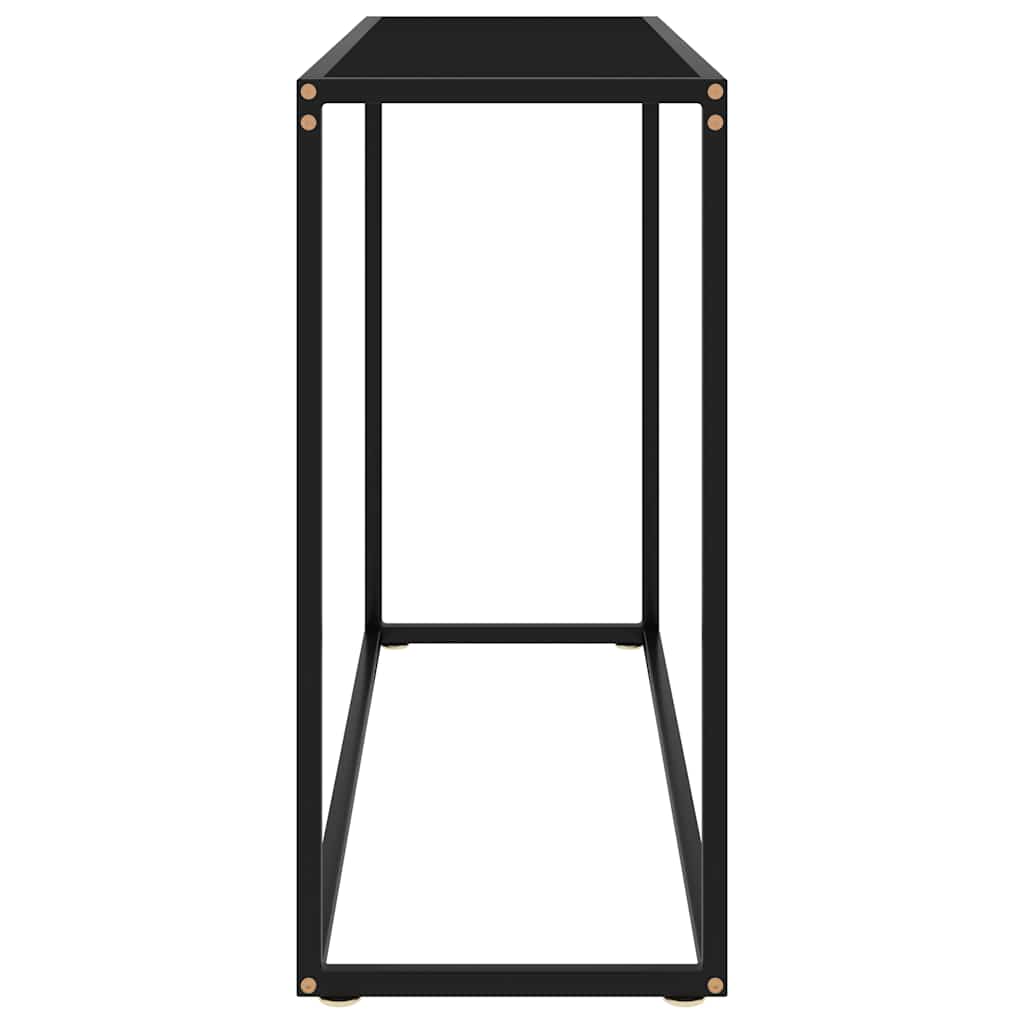 Tavolo Consolle Nero 100x35x75 cm in Vetro Temperato