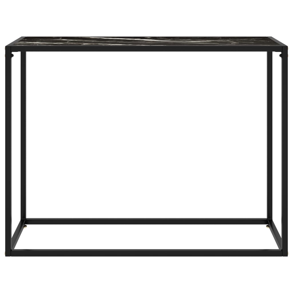 Tavolo Consolle Nero 100x35x75 cm in Vetro Temperato