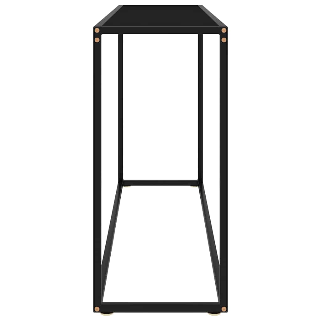 Tavolo Consolle Nero 120x35x75 cm in Vetro Temperato