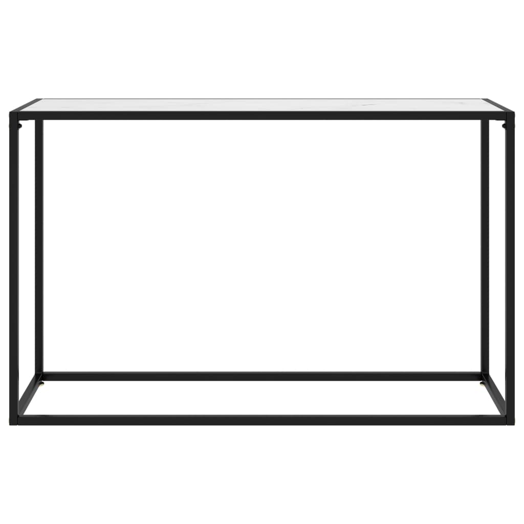 Tavolo Consolle Bianco 120x35x75 cm in Vetro Temperato