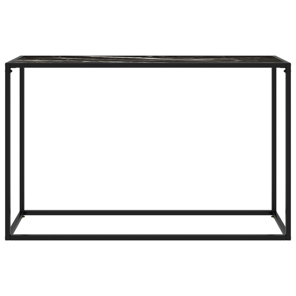 Tavolo Consolle Nero 120x35x75 cm in Vetro Temperato