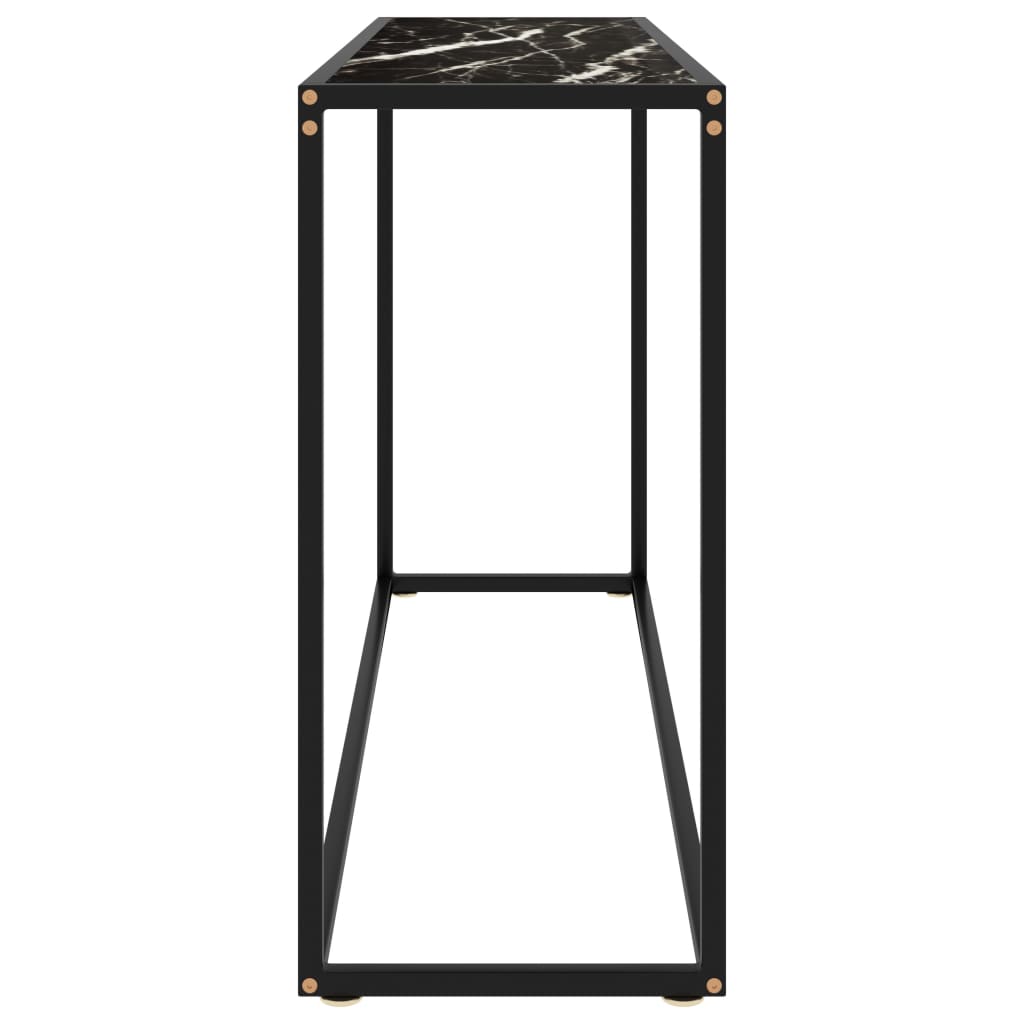 Tavolo Consolle Nero 120x35x75 cm in Vetro Temperato