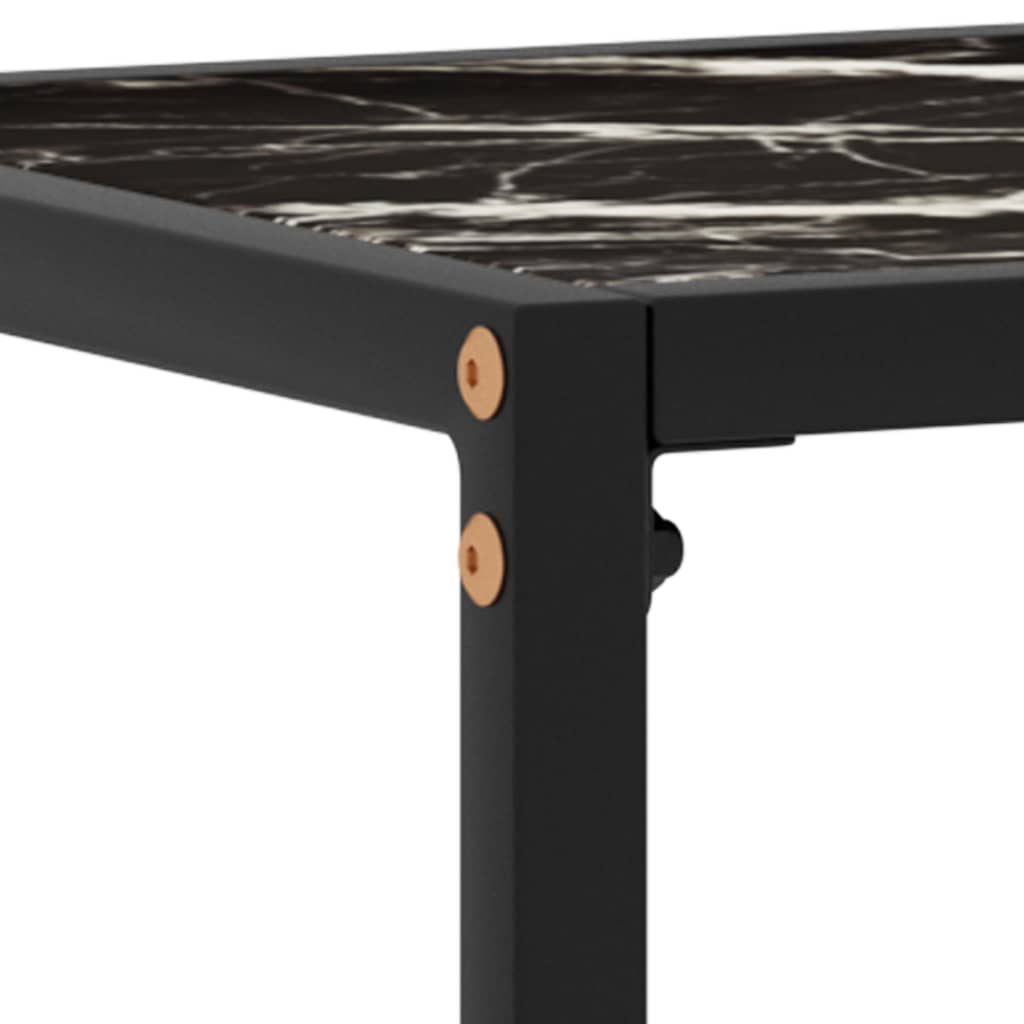 Tavolo Consolle Nero 120x35x75 cm in Vetro Temperato