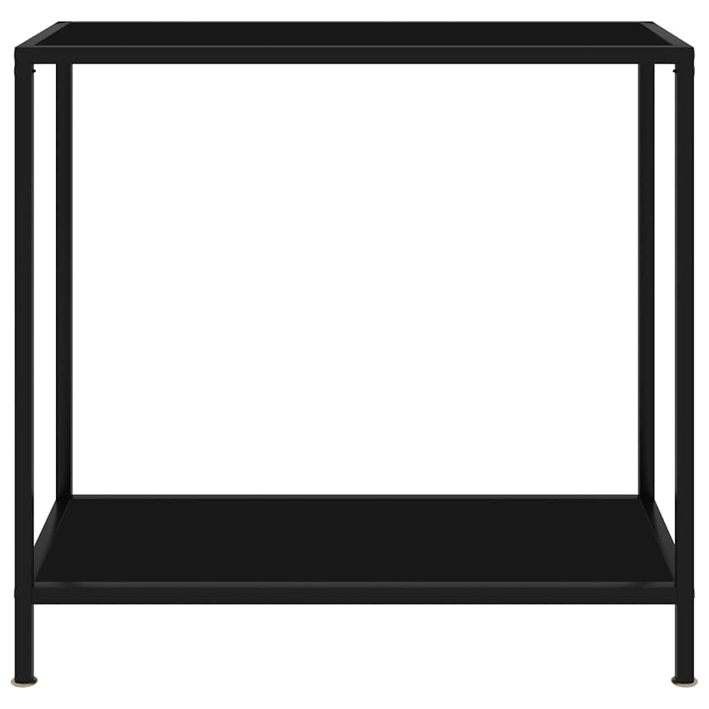 Tavolo Consolle Nero 80x35x75 cm in Vetro Temperato