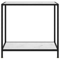 Tavolo Consolle Bianco 80x35x75 cm in Vetro Temperato