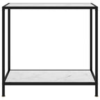 Tavolo Consolle Bianco 80x35x75 cm in Vetro Temperato