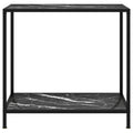 Tavolo Consolle Nero 80x35x75 cm in Vetro Temperato