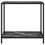 Tavolo Consolle Nero 80x35x75 cm in Vetro Temperato