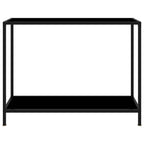 Tavolo Consolle Nero 100x35x75 cm in Vetro Temperato