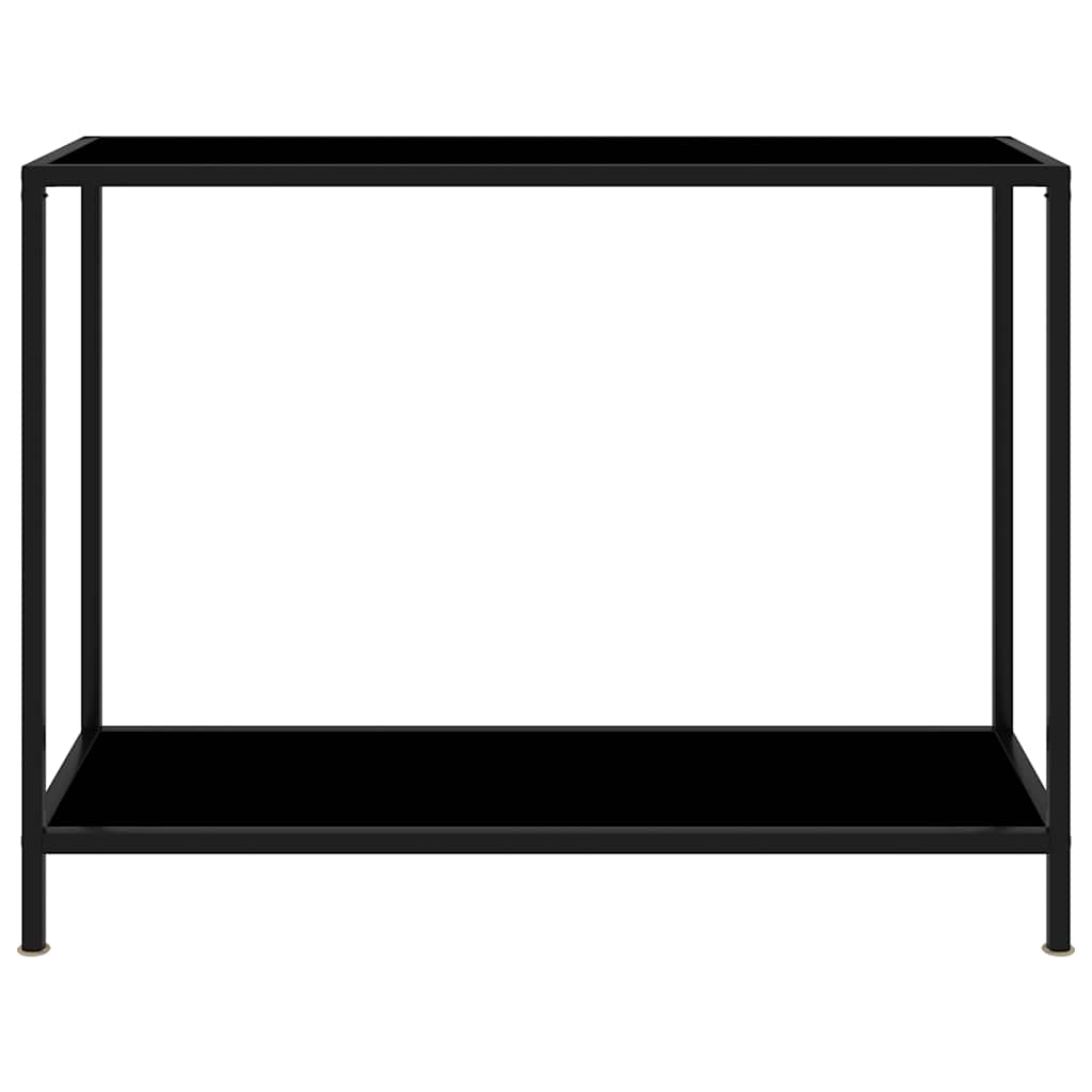Tavolo Consolle Nero 100x35x75 cm in Vetro Temperato