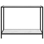 Tavolo Consolle Bianco 100x35x75 cm in Vetro Temperato