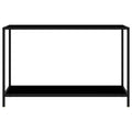 Tavolo Consolle Nero 120x35x75 cm in Vetro Temperato