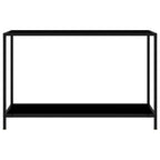 Tavolo Consolle Nero 120x35x75 cm in Vetro Temperato