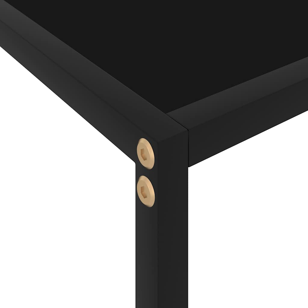 Tavolo Consolle Nero 120x35x75 cm in Vetro Temperato