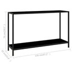 Tavolo Consolle Nero 120x35x75 cm in Vetro Temperato