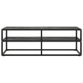 Mobile TV Nero con Vetro Nero Marmo 120x40x40 cm