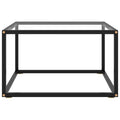 Tavolino da Salotto Nero con Vetro Temperato 60x60x35 cm