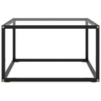 Tavolino da Salotto Nero con Vetro Temperato 60x60x35 cm