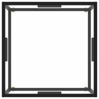 Tavolino da Salotto Nero con Vetro Temperato 60x60x35 cm