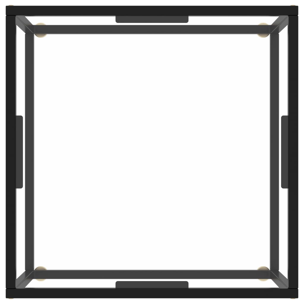 Tavolino da Salotto Nero con Vetro Temperato 60x60x35 cm