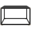 Tavolino da Salotto Nero con Vetro Nero 60x60x35 cm