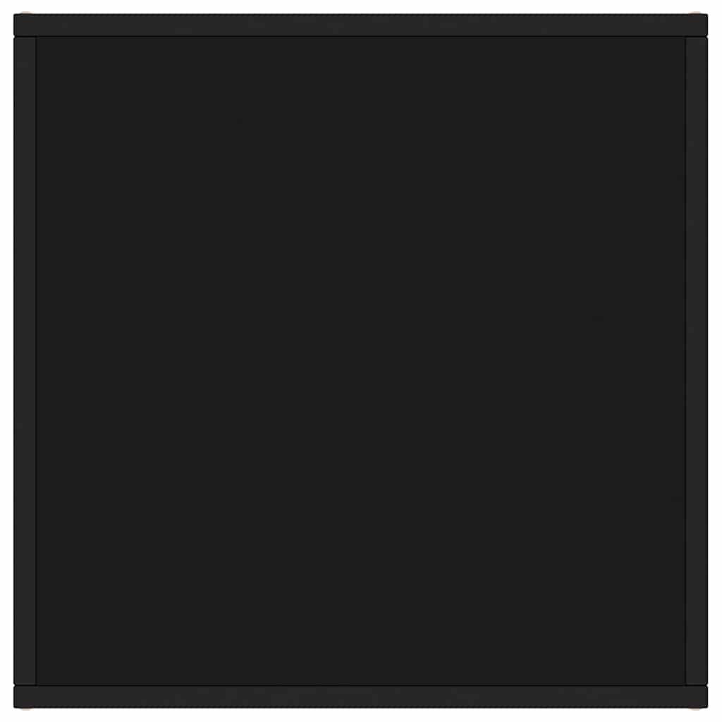 Tavolino da Salotto Nero con Vetro Nero 60x60x35 cm