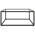 Tavolino da Salotto Nero con Vetro Temperato 80x80x35 cm