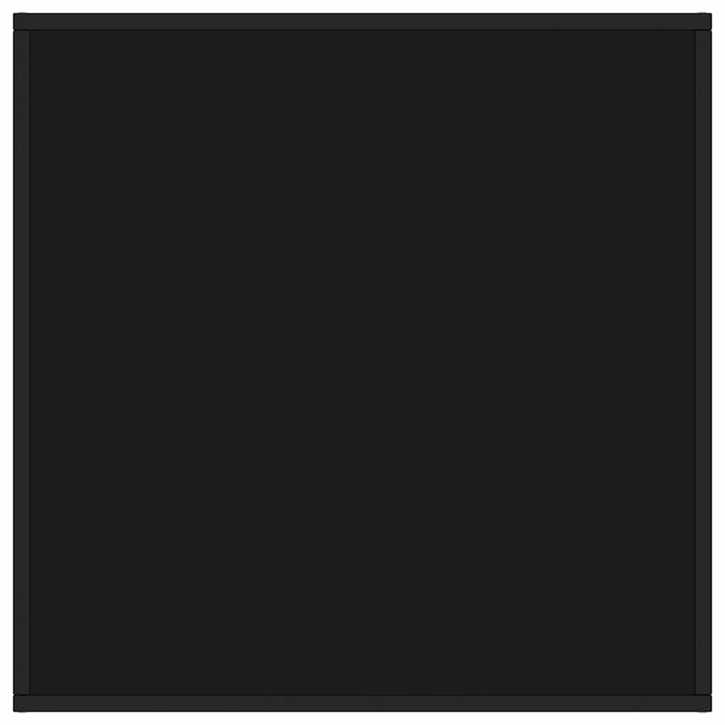 Tavolino da Salotto Nero con Vetro Nero 80x80x35 cm