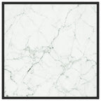 Tavolino da Salotto Nero con Vetro Marmo Bianco 80x80x35 cm
