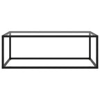 Tavolino da Salotto Nero con Vetro Temperato 100x50x35 cm