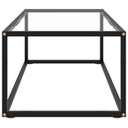 Tavolino da Salotto Nero con Vetro Temperato 100x50x35 cm