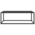 Tavolino da Salotto Nero con Vetro Nero 100x50x35 cm