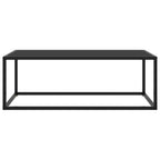 Tavolino da Salotto Nero con Vetro Nero 100x50x35 cm