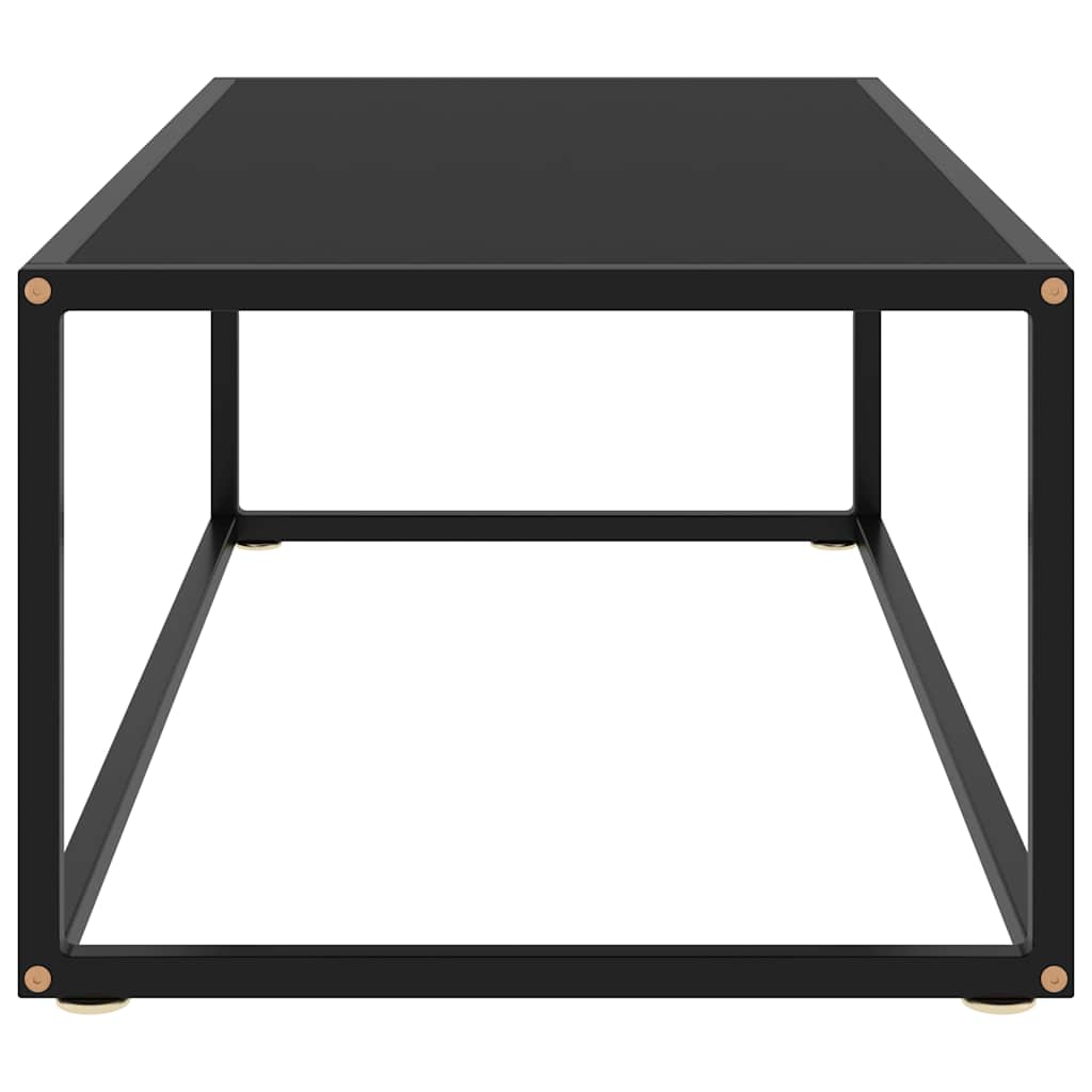 Tavolino da Salotto Nero con Vetro Nero 100x50x35 cm