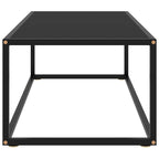 Tavolino da Salotto Nero con Vetro Nero 100x50x35 cm