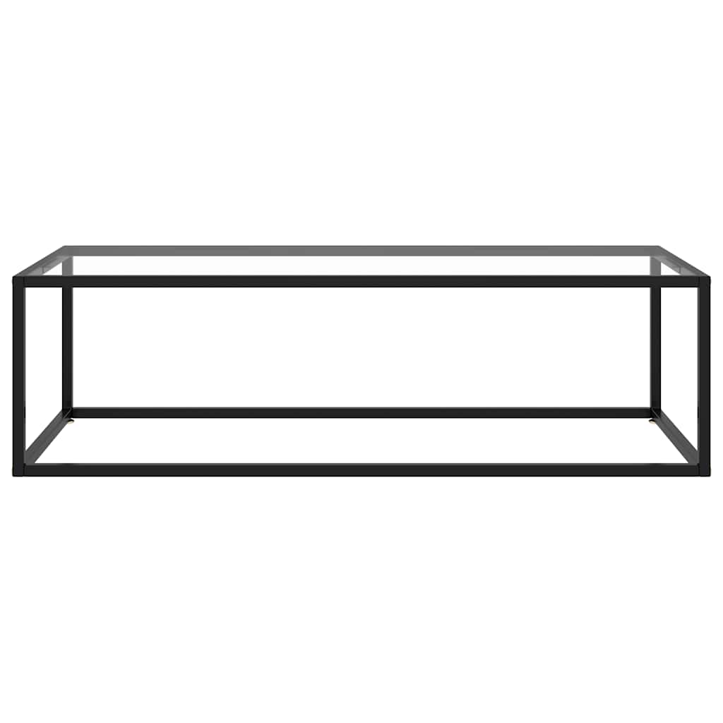 Tavolino da Salotto Nero con Vetro Temperato 120x60x35 cm
