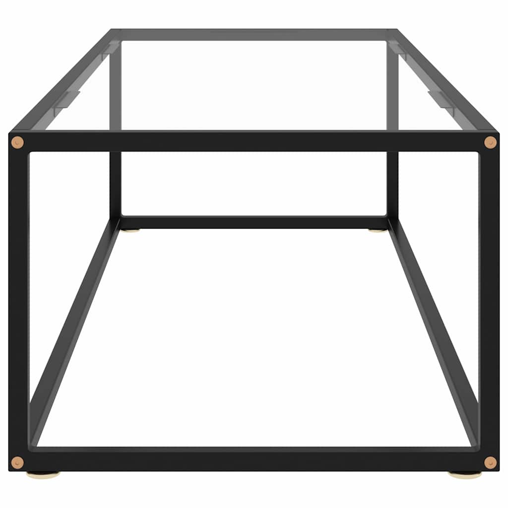 Tavolino da Salotto Nero con Vetro Temperato 120x60x35 cm