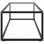 Tavolino da Salotto Nero con Vetro Temperato 120x60x35 cm