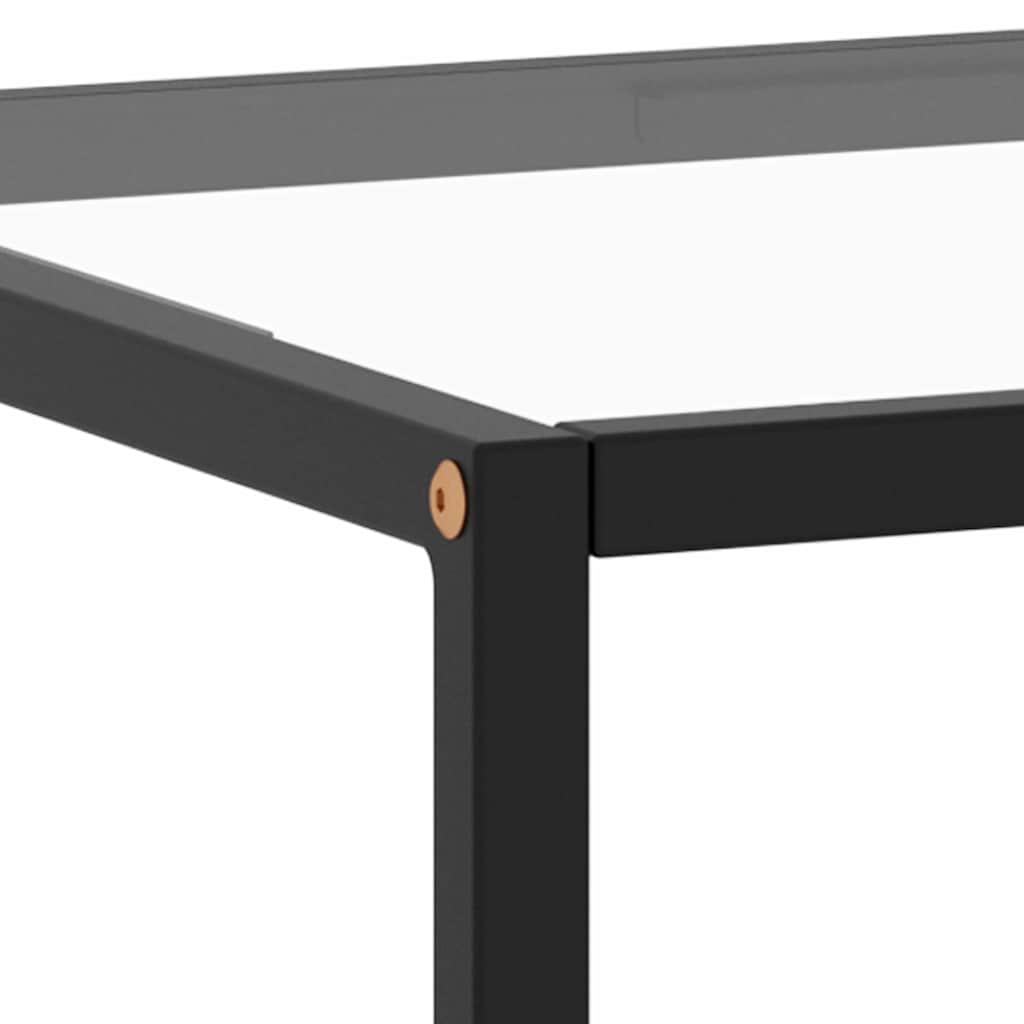 Tavolino da Salotto Nero con Vetro Temperato 120x60x35 cm