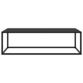 Tavolino da Salotto Nero con Vetro Nero 120x50x35 cm