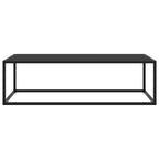 Tavolino da Salotto Nero con Vetro Nero 120x50x35 cm