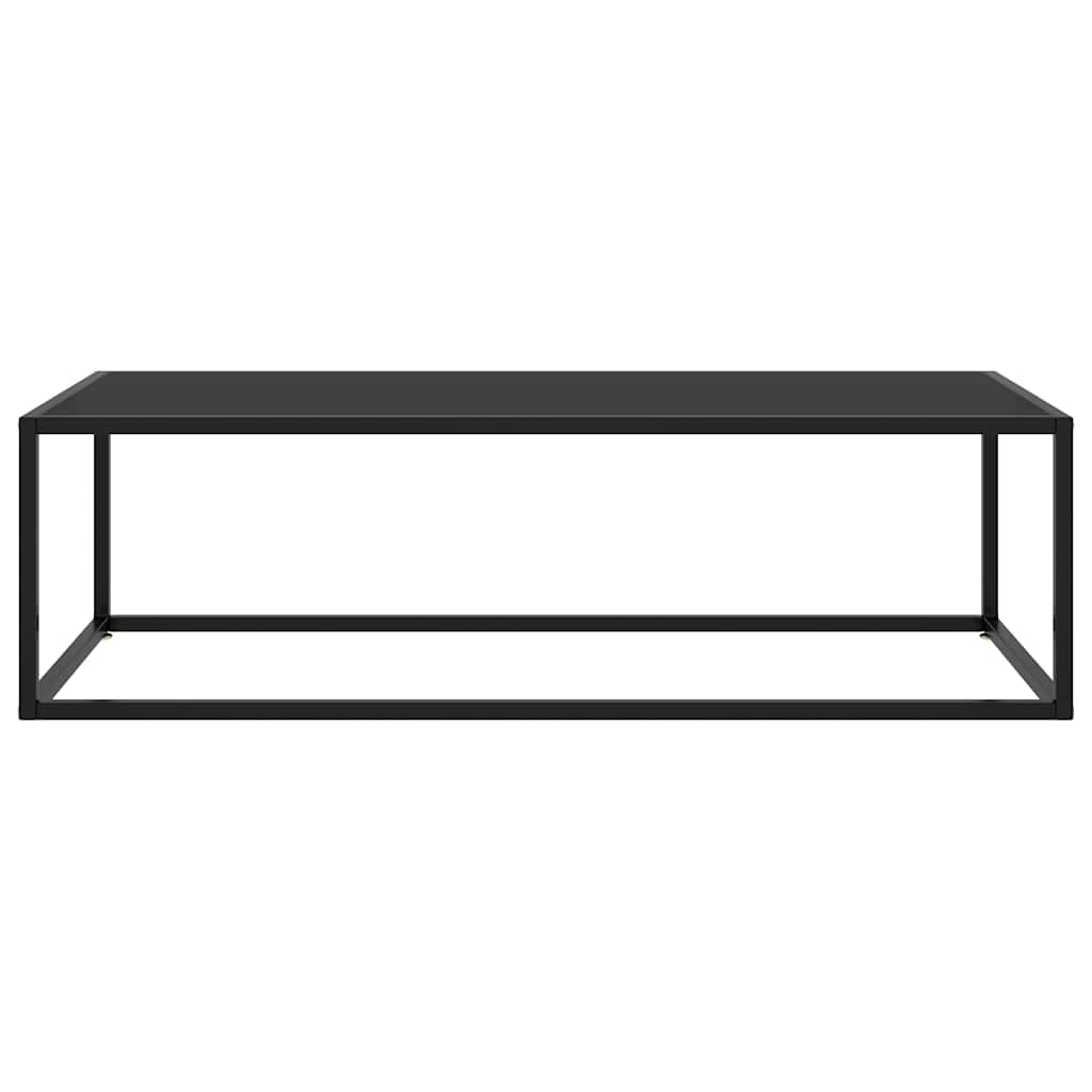 Tavolino da Salotto Nero con Vetro Nero 120x50x35 cm