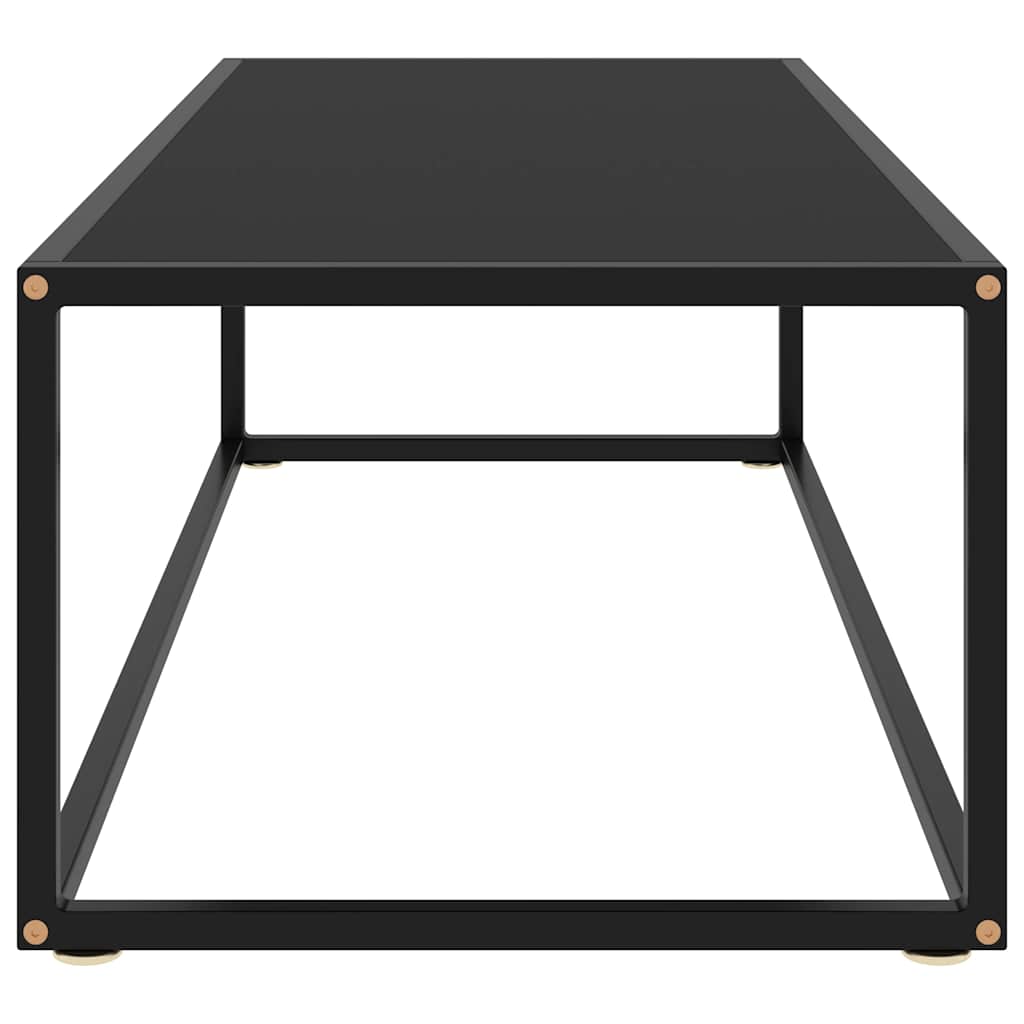 Tavolino da Salotto Nero con Vetro Nero 120x50x35 cm