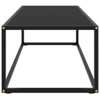 Tavolino da Salotto Nero con Vetro Nero 120x50x35 cm