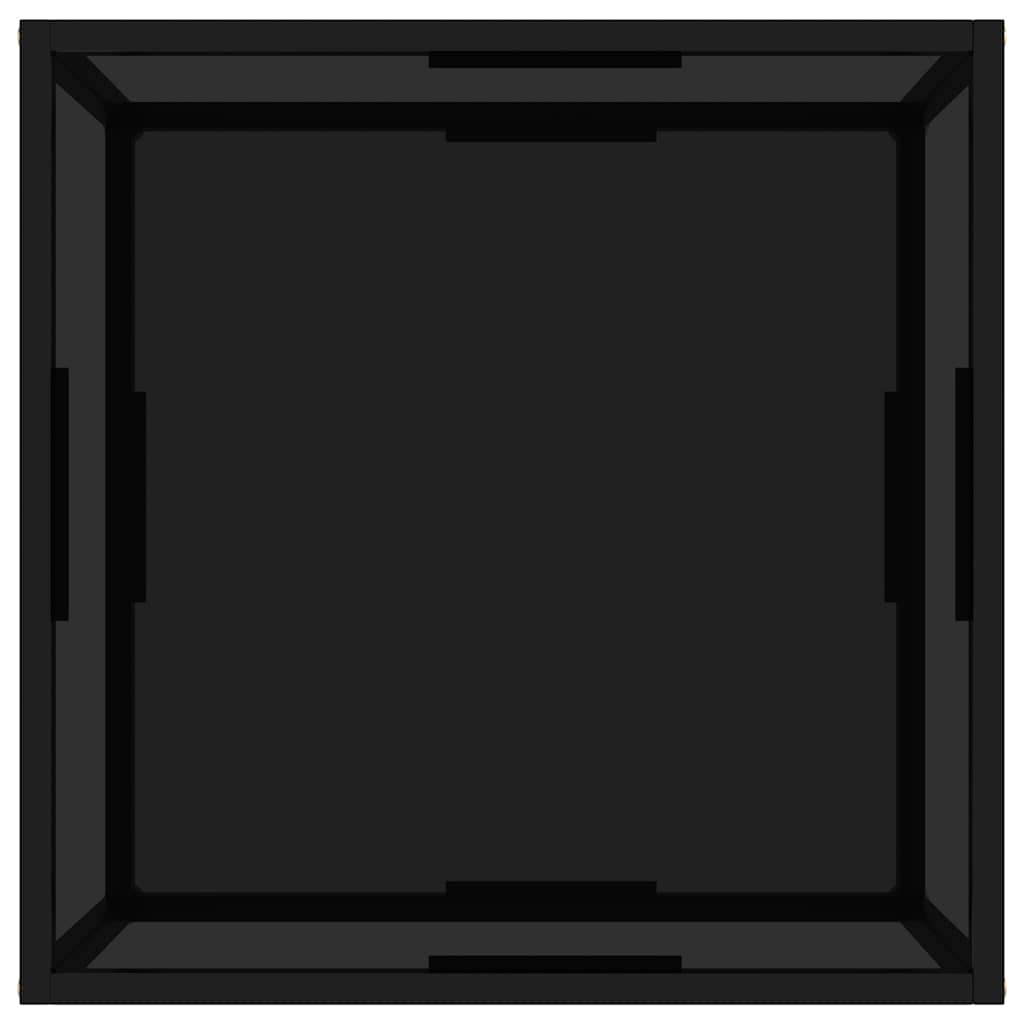 Tavolino da Salotto Nero 60x60x35 cm in Vetro Temperato